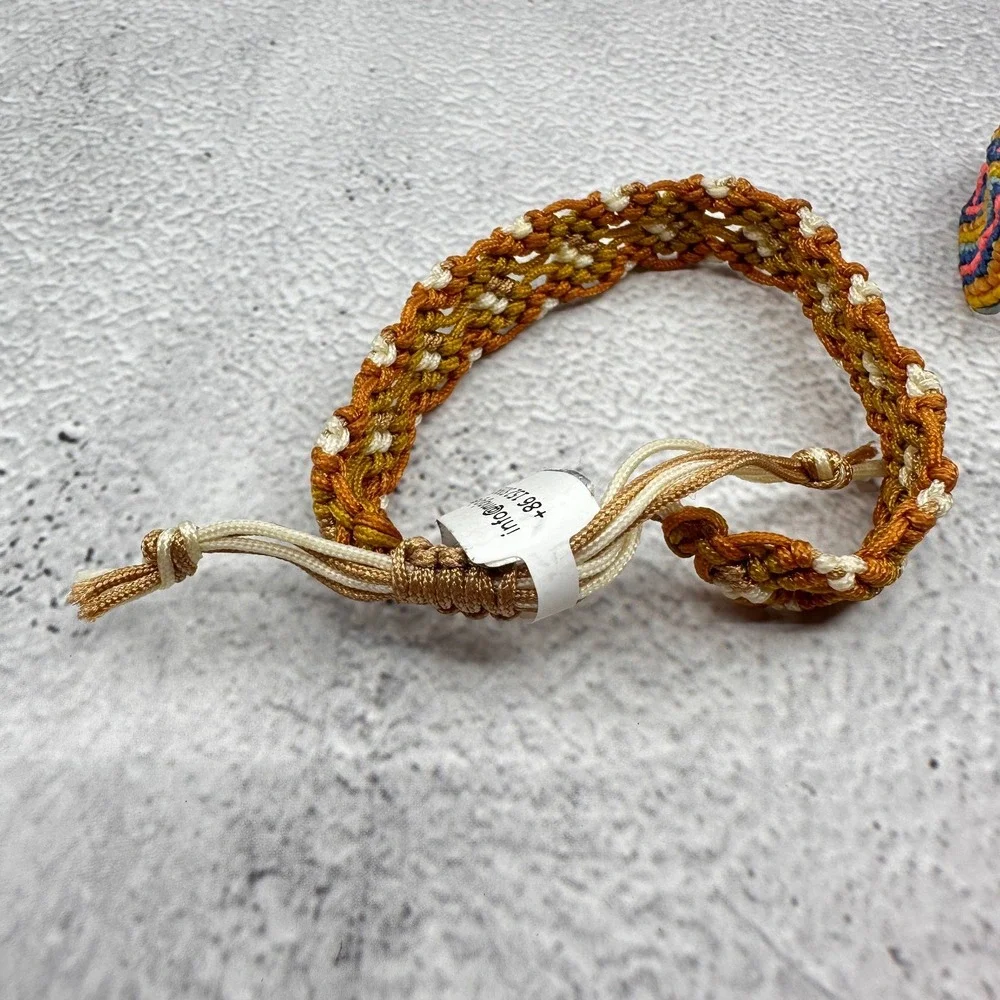 Pura Vida Mixed Lot 4 Bracelets Seed Bead Macrame Woven Boho Friendship Stack